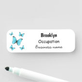 モルフォ蝶の漫画イラストレーション 名札 (インサイチュ)