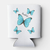 モルフォ蝶の漫画イラストレーション 缶クーラー (裏面)