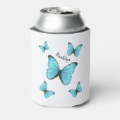 モルフォ蝶の漫画イラストレーション 缶クーラー (缶裏面)