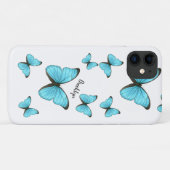 モルフォ蝶の漫画イラストレーション Case-Mate iPhoneケース (裏面(横))