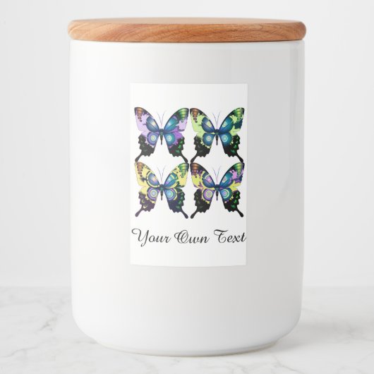 モルフォ青エレガント蝶 フードラベル (正面)