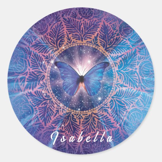 モルホバタフライ/銀河系曼荼羅 ラウンドシール (正面)