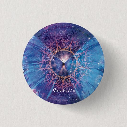 モルホバタフライ/銀河系曼荼羅 缶バッジ (正面)