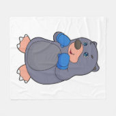 モルボクシングボクサーボクシング手袋 フリースブランケット (正面(横))