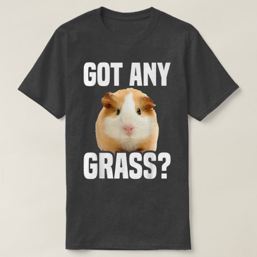 モルモットおもしろいフューリー得ポテトAny Grass Tシャツ (デザイン正面)