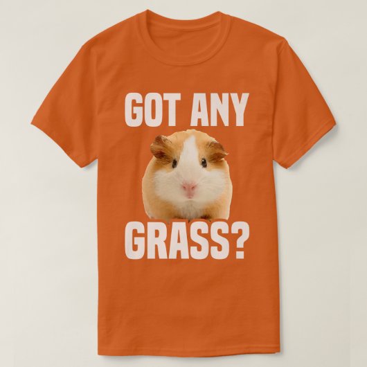 モルモットおもしろいフューリー得ポテトAny Grass Tシャツ (デザイン正面)