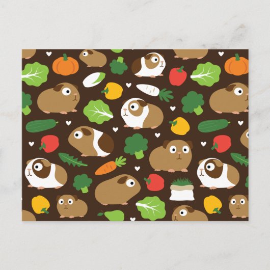 モルモットおよび彼らの御馳走 ポストカード (正面)