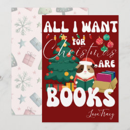 モルモットがクリスマスの木の下で本を読む シーズンカード