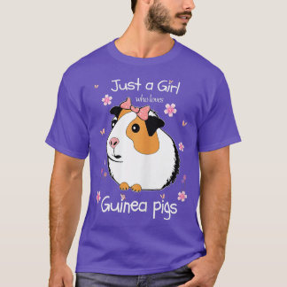 モルモットが大好きな女の子 – かわいいペット大好き Tシャツ