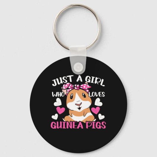 モルモットが大好きな女の子 キーホルダー (正面)