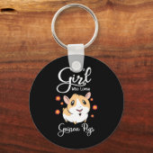 モルモットが大好きな女の子 キーホルダー (正面)