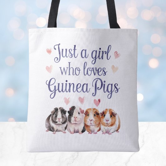 モルモットが大好きな女の子 | モルモット トートバッグ