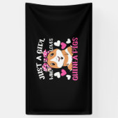 モルモットが大好きな女の子 横断幕 (縦)