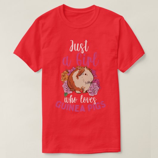 モルモットが大好きな女の子 Tシャツ (デザイン正面)