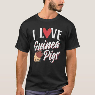 モルモットが大好きアニマルモルモット恋人カット Tシャツ
