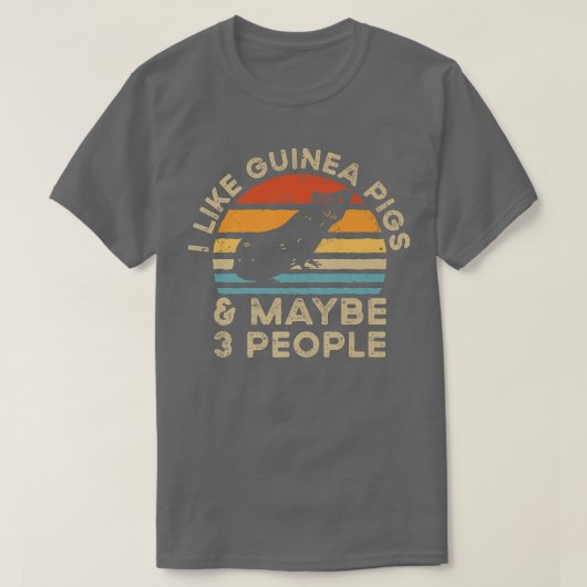 モルモットが好きだし、3人くらいかな Tシャツ (デザイン正面)
