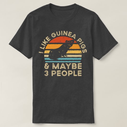 モルモットが好きだし、3人くらいかな Tシャツ (デザイン正面)