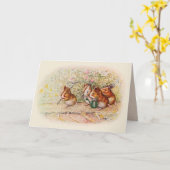 モルモットが庭に植え込む カード (黄色い花)