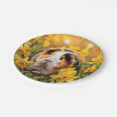 モルモットが水仙の中に ペーパープレート (アングル)