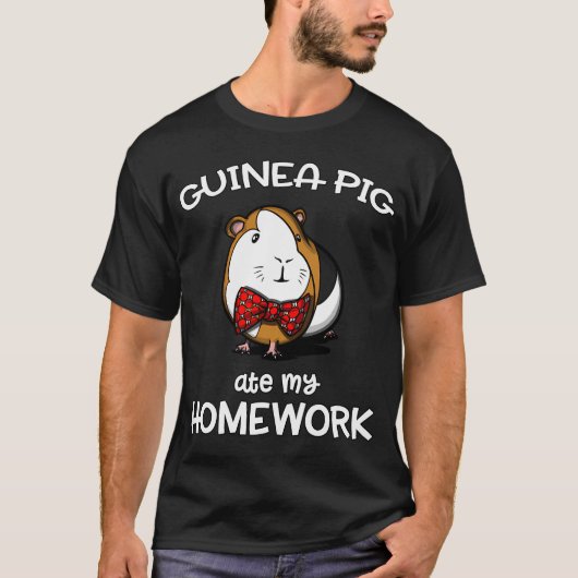モルモットが私の宿題を食べちゃった Tシャツ (正面)