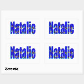 モルモットで作った「Natalie」ネームデザイン 長方形シール (シート)
