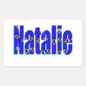 モルモットで作った「Natalie」ネームデザイン 長方形シール (正面)
