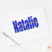 モルモットで作った「Natalie」ネームデザイン 長方形シール (封筒)