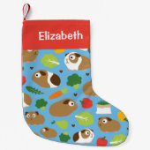 モルモットとその治療用シームレスパターン スモールクリスマスストッキング (正面)