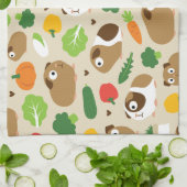 モルモットとやつらのおやつ キッチンタオル (折り畳み)