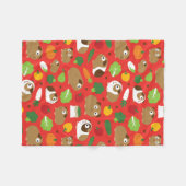 モルモットとやつらのおやつ フリースブランケット (正面(横))