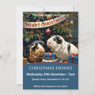 モルモットとクリスマスツリー 招待状