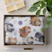 モルモットと多肉植物 薄葉紙 (ギフト)