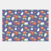 モルモットと花柄 ラッピングペーパーシート (正面3)