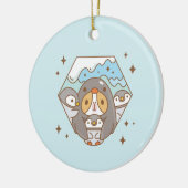 モルモットにブブブとベビーの皇帝ペンギン セラミックオーナメント (左)