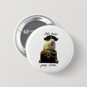 モルモットのおもしろいな海賊 缶バッジ (正面&裏面)