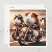 モルモットのお誕生日おめでとう！ 招待状 (正面/裏面)