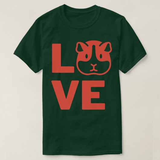 モルモットのねずみ族の飼い主と動物のロオが大好き Tシャツ (デザイン正面)