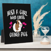 モルモットのギフトを愛する女の子 フォトプラーク (側面)