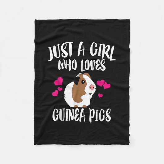 モルモットのギフトを愛する女の子 フリースブランケット (正面)