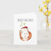 モルモットのクリスマスカード カード (黄色い花)