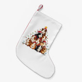 モルモットのクリスマスツリーメリークリスマスクリスマス スモールクリスマスストッキング (正面 (吊り時))