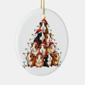 モルモットのクリスマスツリーメリークリスマスクリスマス セラミックオーナメント (右)