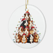 モルモットのクリスマスツリーメリークリスマスクリスマス セラミックオーナメント (左)