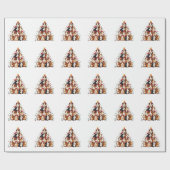 モルモットのクリスマスツリーメリークリスマスクリスマス ラッピングペーパー (フラット)