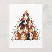 モルモットのクリスマスツリー メリークリスマス Xmas インビテーションポストカード (正面)