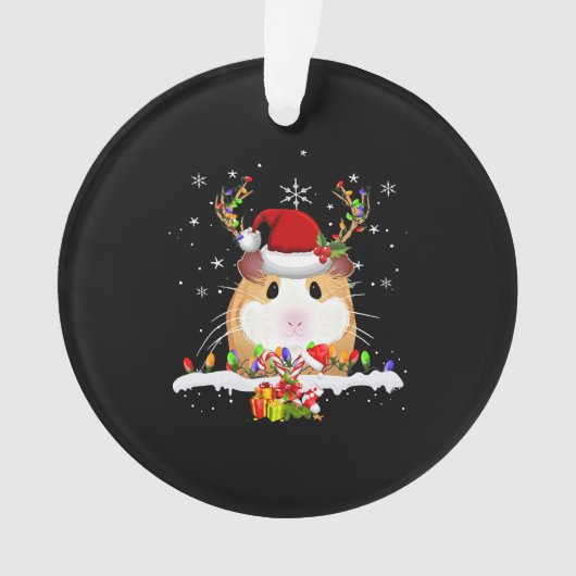モルモットのクリスマストインデキスライト オーナメント (正面)