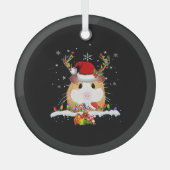 モルモットのクリスマストインデキスライト ガラスオーナメント (正面)