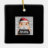 モルモットのクリスマス親愛の大穴|サンタ セラミックオーナメント (正面)