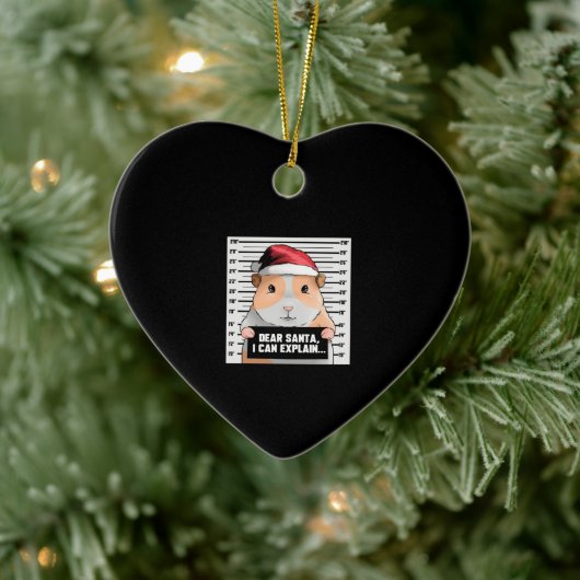 モルモットのクリスマス親愛の大穴|サンタ セラミックオーナメント (ツリー)