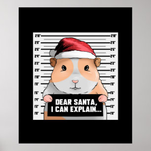 モルモットのクリスマス親愛の大穴 サンタ ポスター